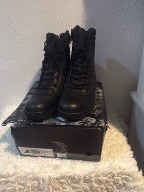 All-Black Tactical Lace-Up Boots